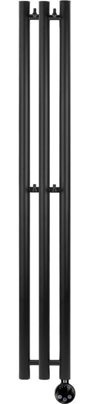 Полотенцесушитель электрический Secado Бергамо 3К 1500/140 150x15 см, подключение справа, матовый черный, I-образный