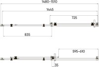 Душевая дверь в нишу Veconi Vianno VN-74 150 см,  профиль хром
