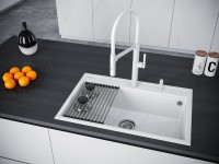 Мойка кухонная Paulmark Stepia + Step PM117551-WH+R375-BS белая