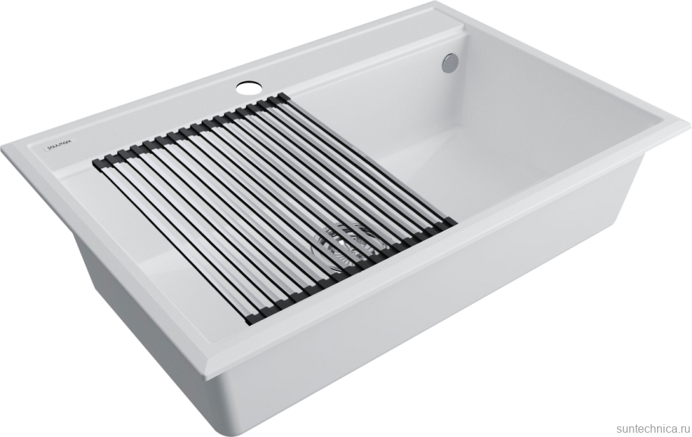 Мойка кухонная Paulmark Stepia + Step PM117551-WH+R375-BS белая