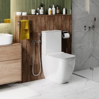 Унитаз-компакт напольный Ceruttispa Chika 8708 безободковый, с микролифтом
