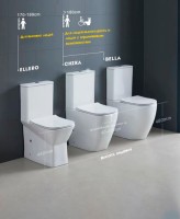 Унитаз-компакт напольный Ceruttispa Chika 8708 безободковый, с микролифтом