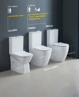 Унитаз-компакт напольный Ceruttispa Chika 8708 безободковый, с микролифтом