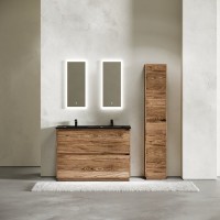Мебель для ванной комнаты Sancos Libra Floor 120 дуб чарльстон, двойная черная раковина CN7004MB