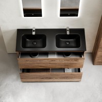 Мебель для ванной комнаты Sancos Libra Floor 120 дуб чарльстон, двойная черная раковина CN7004MB