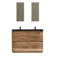 Мебель для ванной комнаты Sancos Libra Floor 120 дуб чарльстон, двойная черная раковина CN7004MB