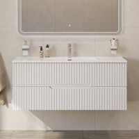 Тумба с раковиной Cezares Duet 120 bianco lucido, раковина Cezares CZR-8095-120