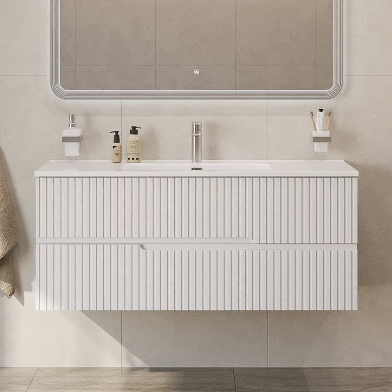 Тумба с раковиной Cezares Duet 120 bianco lucido, раковина Cezares CZR-8095-120