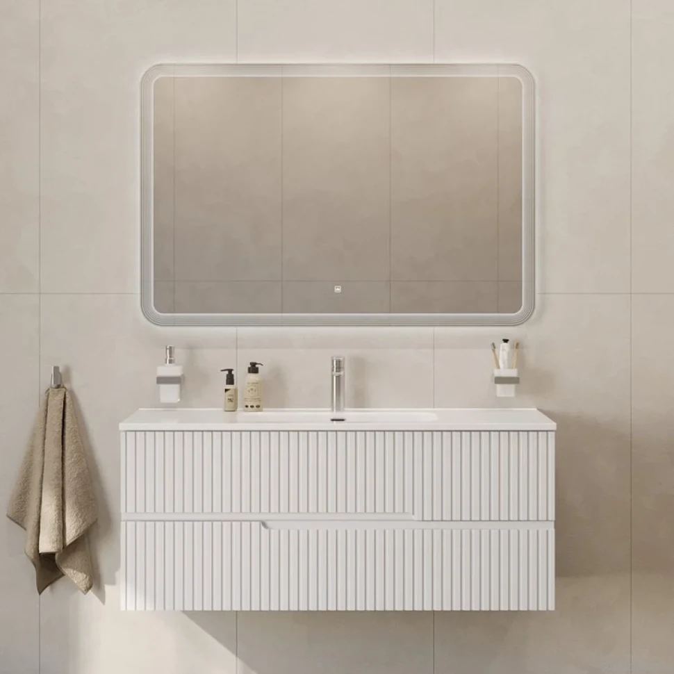 Тумба с раковиной Cezares Duet 120 bianco lucido, раковина Cezares CZR-8095-120