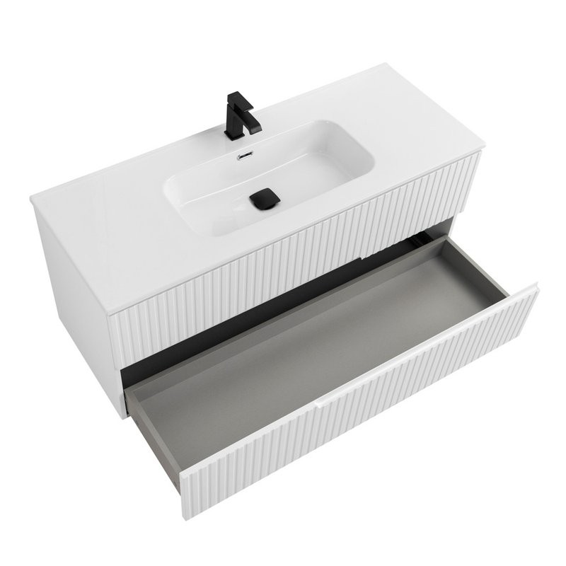 Тумба с раковиной Cezares Duet 120 bianco lucido, раковина Cezares CZR-8095-120