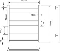 Полотенцесушитель водяной Comfysan Noumi W-6 60х50 60x55 см, матовый белый, лесенка