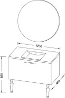 Тумба с раковиной Sanvit Эмми 120 белая