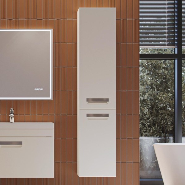 Шкаф пенал для ванной Velvex Estea 160 универсальный, белый матовый