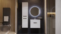 Шкаф пенал для ванной Velvex Estea 160 универсальный, белый матовый