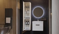 Шкаф пенал для ванной Velvex Estea 160 универсальный, белый матовый