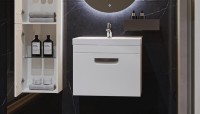 Шкаф пенал для ванной Velvex Estea 160 универсальный, белый матовый