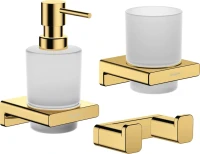 Набор Дозатор Hansgrohe AddStoris 41745990 полированное золото + Стакан 41749990 полированное золото + Крючок 41755990 двойной, полированное золото