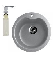 Мойка кухонная Ulgran U-102 342 графитовая + дозатор U-02 графит Мойка кухонная Ulgran U-102 342 графитовая + дозатор U-02 графит