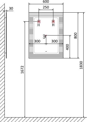 Зеркало Laparet Intero 60х80 с подсветкой, диммером, с функцией антизапотевания