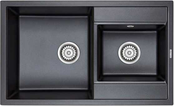 Мойка кухонная Paulmark Tandem PM238250-BLM черный металлик