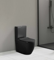 Унитаз-компакт напольный Ceruttispa Ortler CT9866 безободковый, с микролифтом, матовый черный