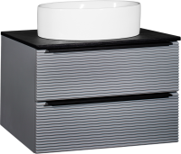 Тумба с раковиной Runo Орлеан 70 серая, черная, раковина Ovale 50