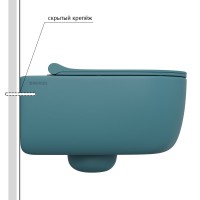 Унитаз подвесной Berges Ego XL Rimless 082140 безободковый, с микролифтом, матовый темно-синий