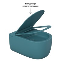 Унитаз подвесной Berges Ego XL Rimless 082140 безободковый, с микролифтом, матовый темно-синий
