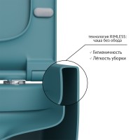 Унитаз подвесной Berges Ego XL Rimless 082140 безободковый, с микролифтом, матовый темно-синий