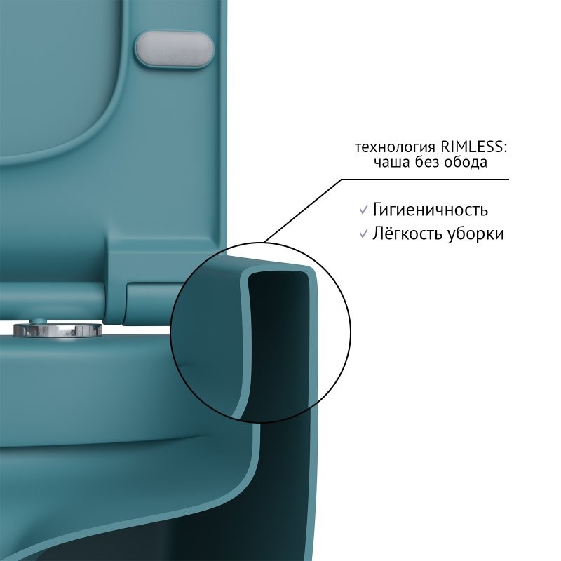 Унитаз подвесной Berges Ego XL Rimless 082140 безободковый, с микролифтом, матовый темно-синий