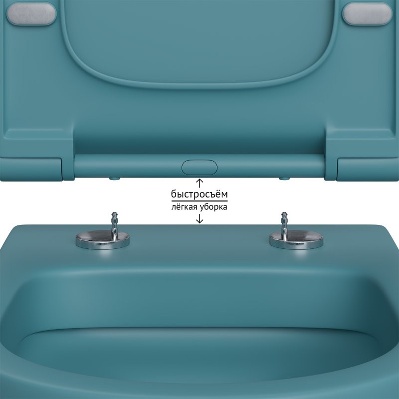 Унитаз подвесной Berges Ego XL Rimless 082140 безободковый, с микролифтом, матовый темно-синий