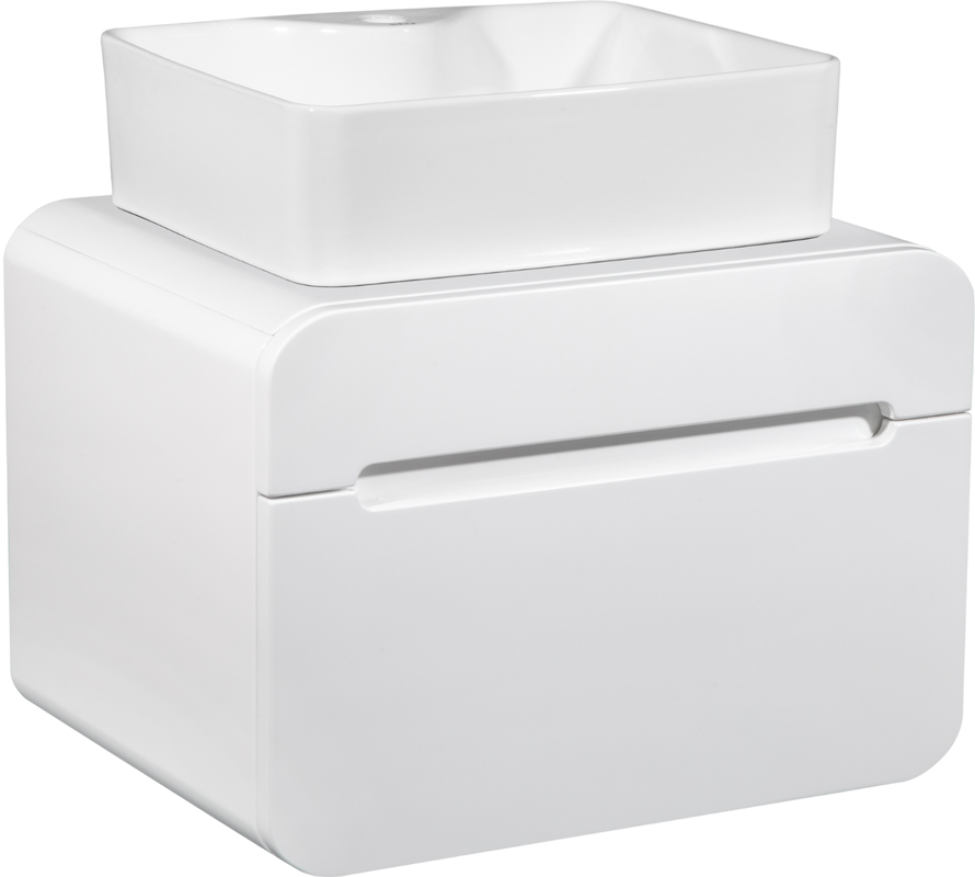 Тумба с раковиной Runo Ницца 60 белая, раковина Lavello 50