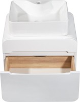 Тумба с раковиной Runo Ницца 60 белая, раковина Lavello 50