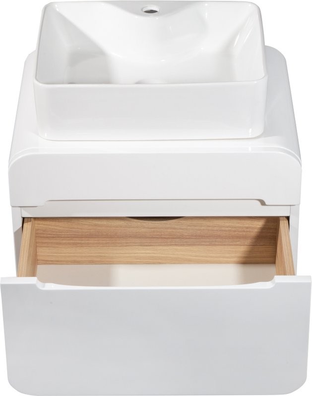 Тумба с раковиной Runo Ницца 60 белая, раковина Lavello 50