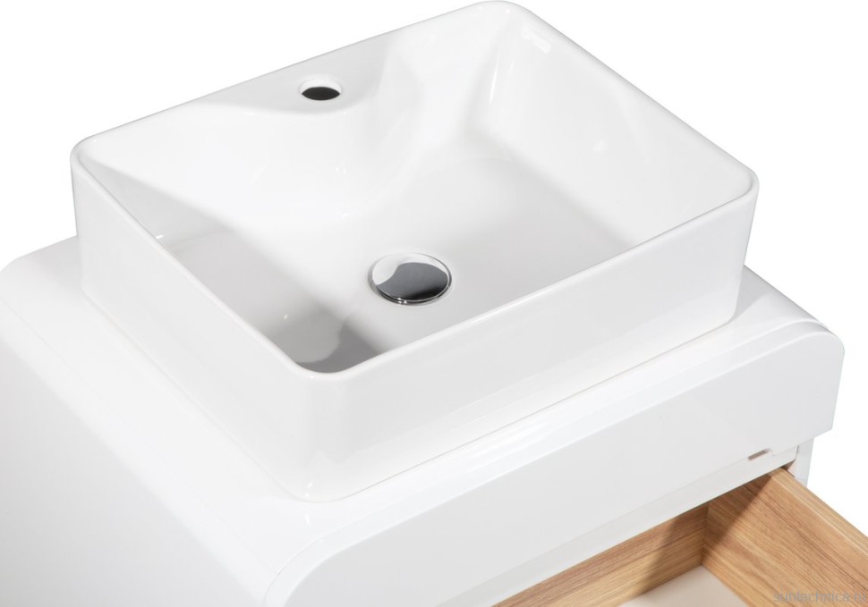 Тумба с раковиной Runo Ницца 60 белая, раковина Lavello 50