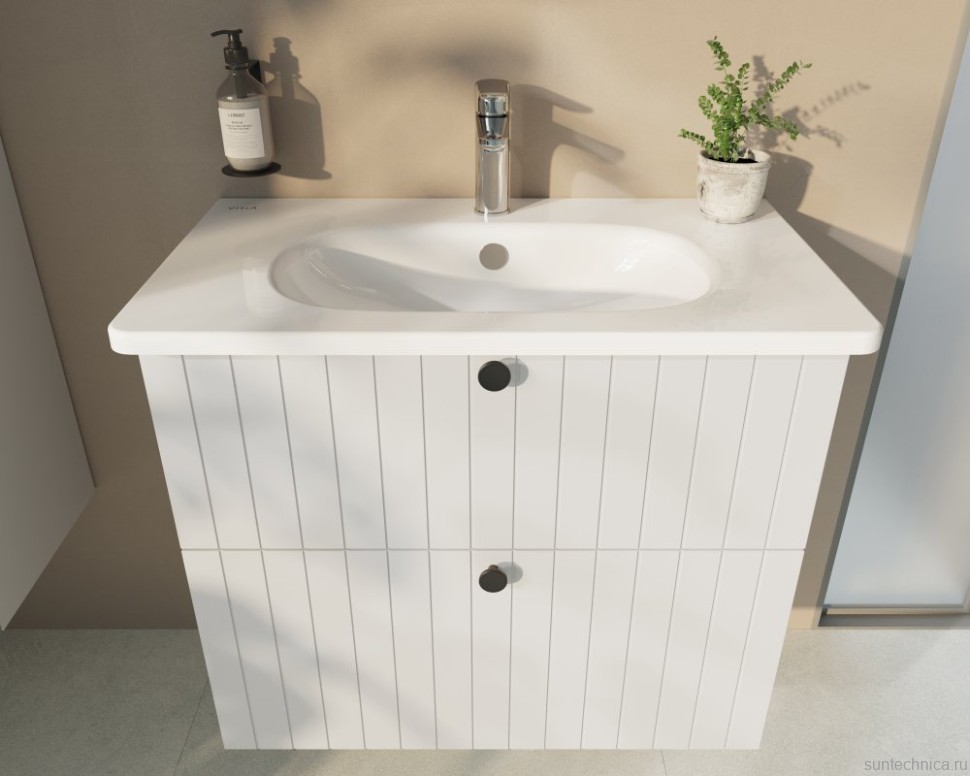 Тумба с раковиной VitrA Root Groove 80 белая