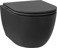 Унитаз подвесной Wellsee Chalice Perfection 182609001 безободковый, с микролифтом, матовый черный