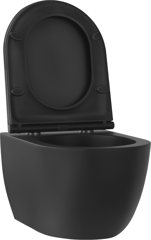 Унитаз подвесной Wellsee Chalice Perfection 182609001 безободковый, с микролифтом, матовый черный