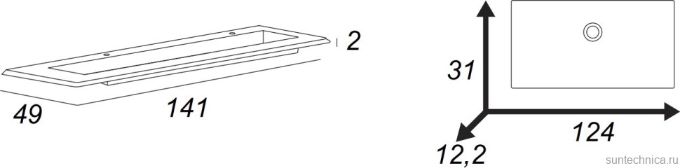 Тумба с раковиной Cezares Stylus 140, grigio nuvola
