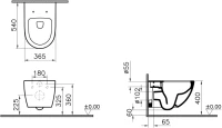 Унитаз подвесной VitrA Sento 7748B083-0101 Унитаз подвесной VitrA Sento 7748B083-0101