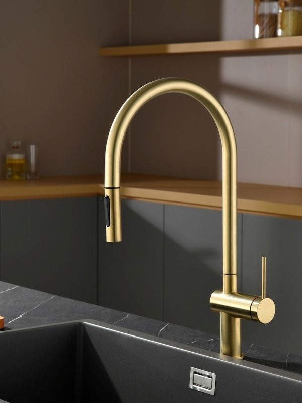 Смеситель для кухни AQUAme Cucina с выдвижным изливом AQM9901BG