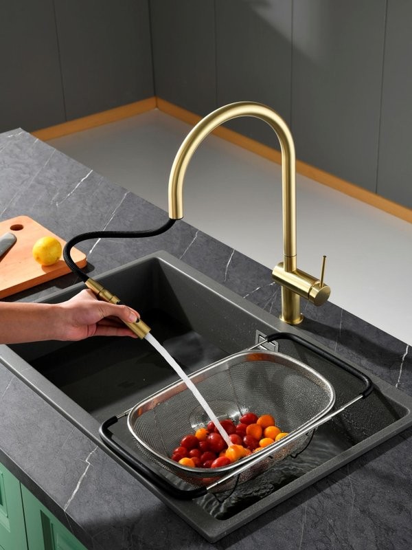 Смеситель для кухни AQUAme Cucina с выдвижным изливом AQM9901BG