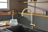 Смеситель для кухни AQUAme Cucina с выдвижным изливом AQM9901BG
