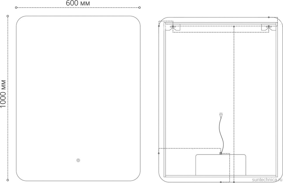 Зеркало Grossman Elegans-промо 60х100 с подсветкой