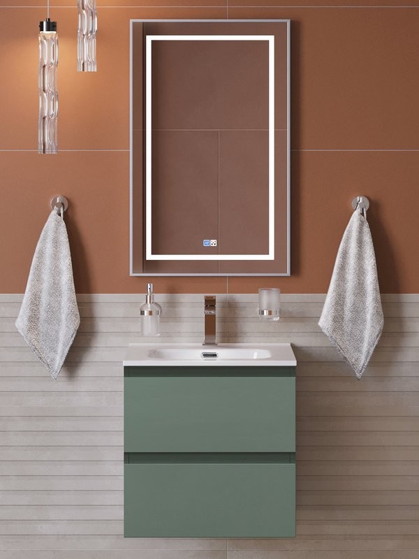 Мебель для ванной комнаты BelBagno Kraft 39 50 подвесная, матовая еловая, раковина bb500/390etl