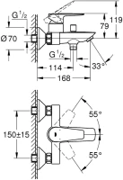 Смеситель для ванны с душем Grohe BauEdge 23604001 Смеситель для ванны с душем Grohe BauEdge 23604001