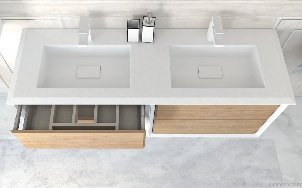 Тумба с раковиной Cezares Bellagio 140 rovere tabacco