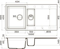 Комплект Мойка Omoikiri Sakaime 100-2-BL черная + Измельчитель Nagare 750