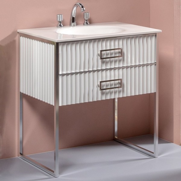 Тумба под раковину Armadi Art Monaco 80 белая, хром