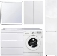 Мебель для ванной комнаты Style Line Даллас 150 Люкс Plus напольная, белая, 3 ящика L